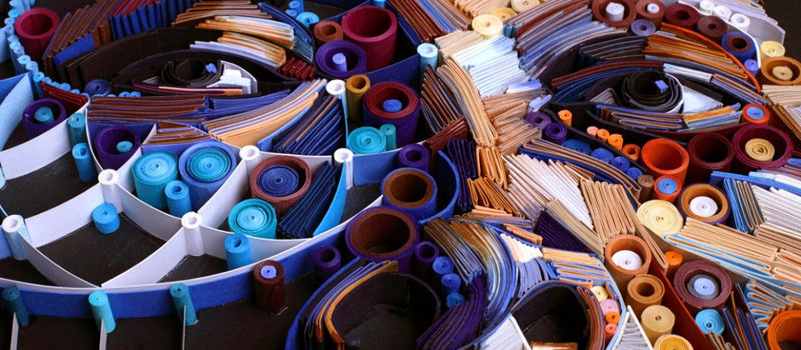 Dark Backgrounds Dramatize Colorful Portraits of Quilled Paper by Yulia Brodskaya