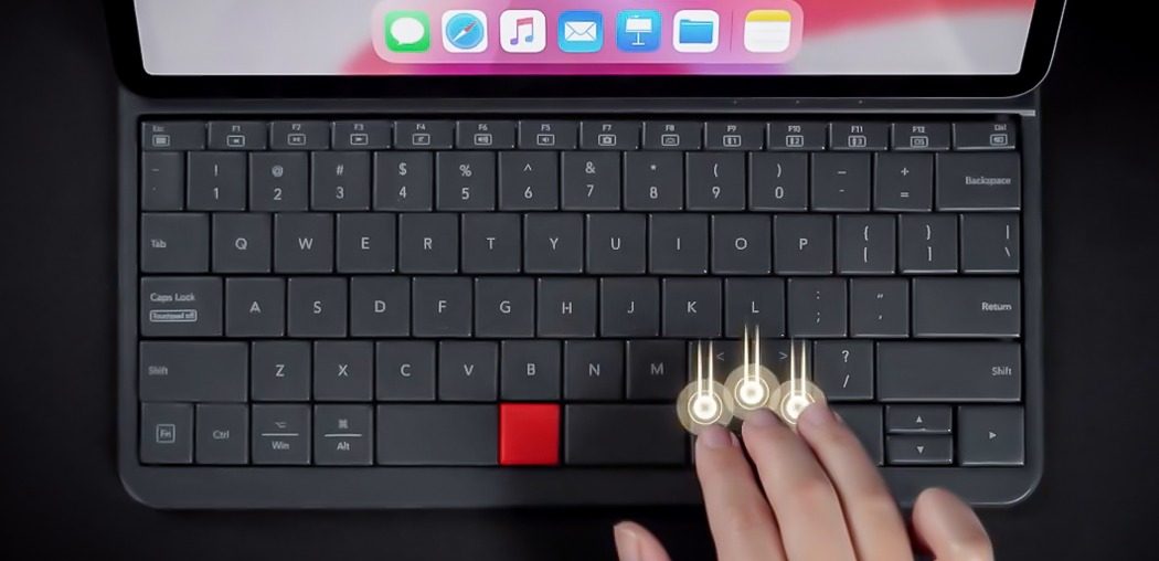 This iPad keyboard’s typing surface can transform into a large multi-touch trackpad!