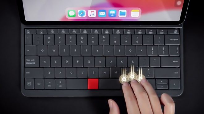 This iPad keyboard’s typing surface can transform into a large multi-touch trackpad!