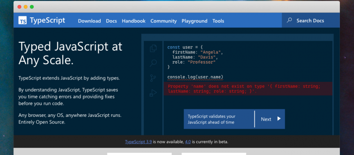 Announcing the new TypeScript Website | TypeScript