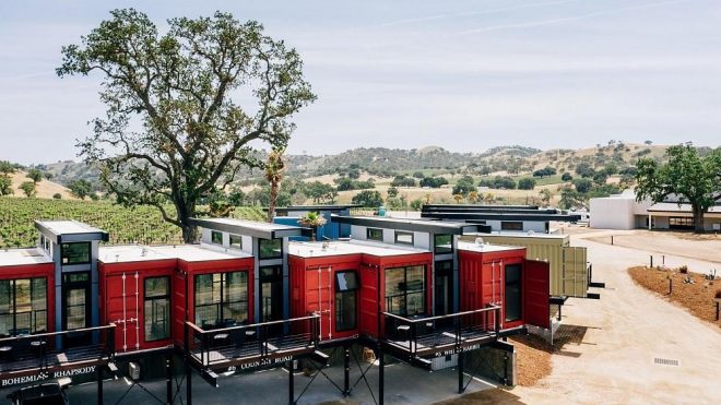 These old shipping containers have been turned into a luxurious hotel