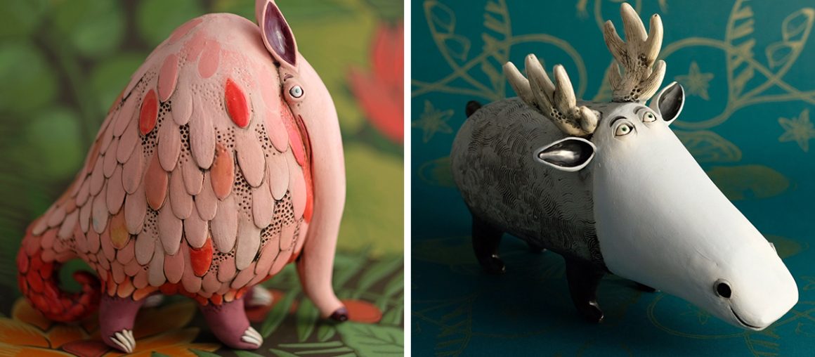 Derpy Animals by Ceramicist Nastia Calaca Channel Peculiar Storybook Characters