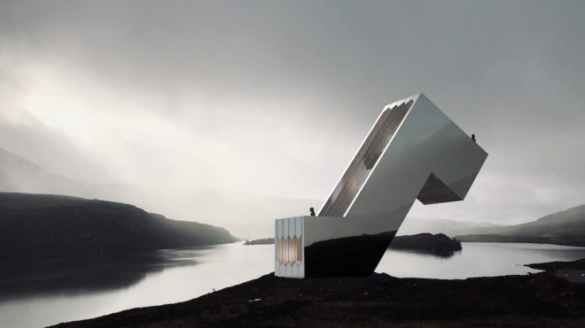 This Eccentric Diagonal Cabin Will Remind You of a Tetris Block