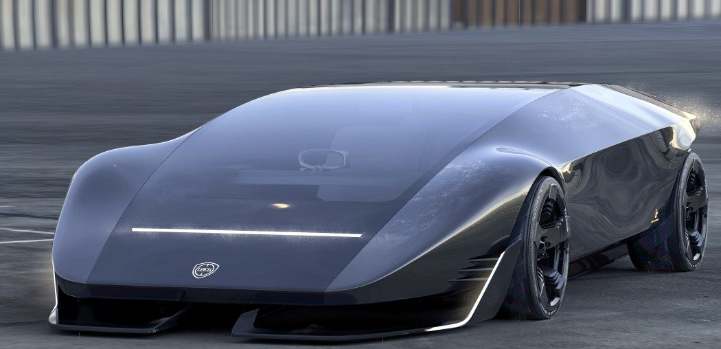 The Lancia Stratos Zero makes a conceptual comeback with its iconic wedge-shaped design