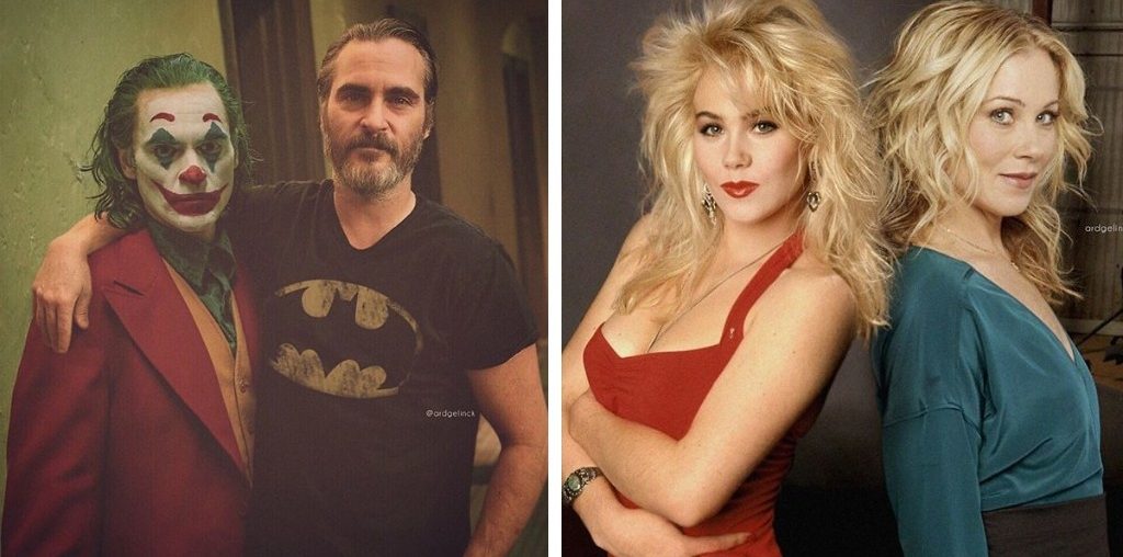 Famous Actors Pose Next to Their Most Iconic Roles in Clever Photo Manipulations