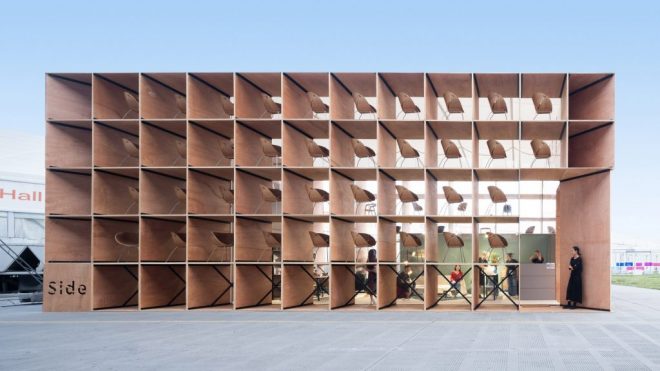 Trade show pavilion transformed into furniture for rural Chinese community