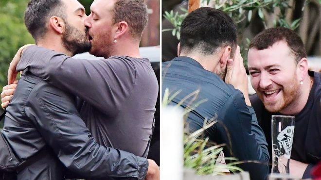 Sam Smith spotted kissing furniture designer boyfriend Francois Rocci on London pub date