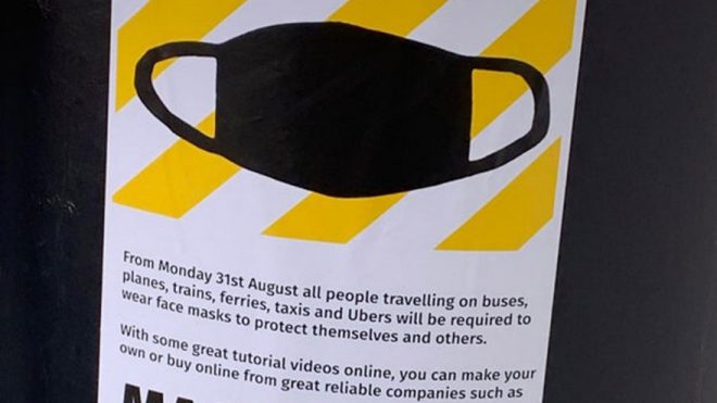 Business admits 'naughty' face mask advert used official Covid-19 branding as officials investigate