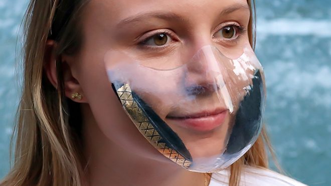 Ditch those dirty cloth masks, this reusable transparent face mask makes it easy to breathe clean air