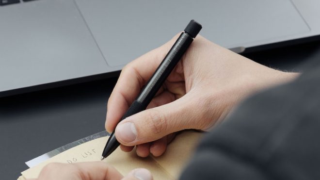 The all black tungsten carbide Wingback Mechanical Pen is a delight for the senses!