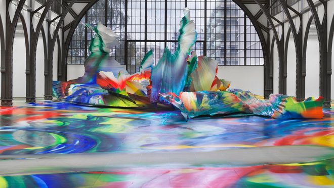 A Prismatic Installation with Giant, Abstract Forms Sweeps Across a Berlin Museum