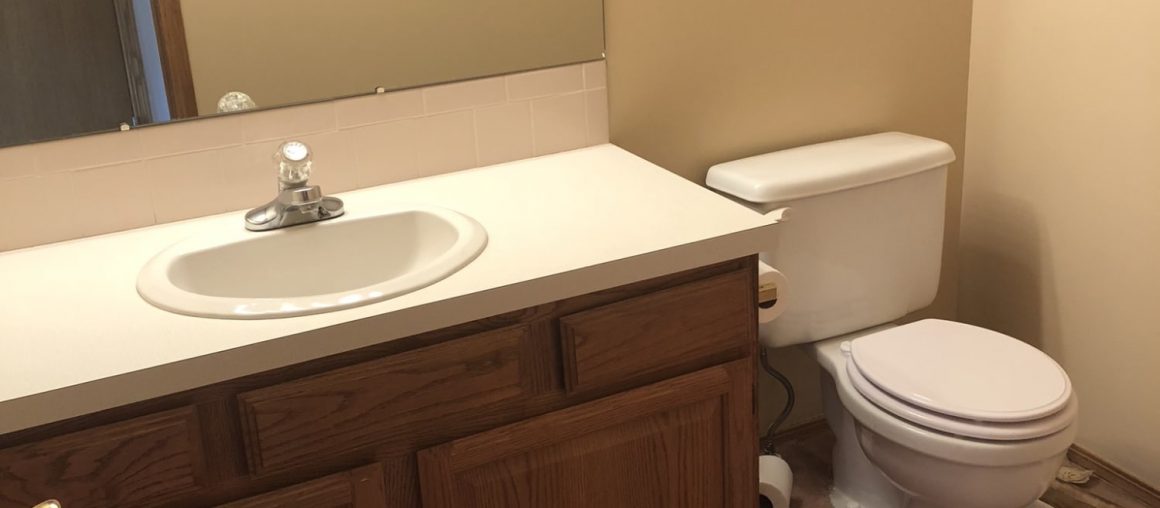 Before and After: A Pink Carpeted (!) Bathroom Is Totally Transformed for $2,325