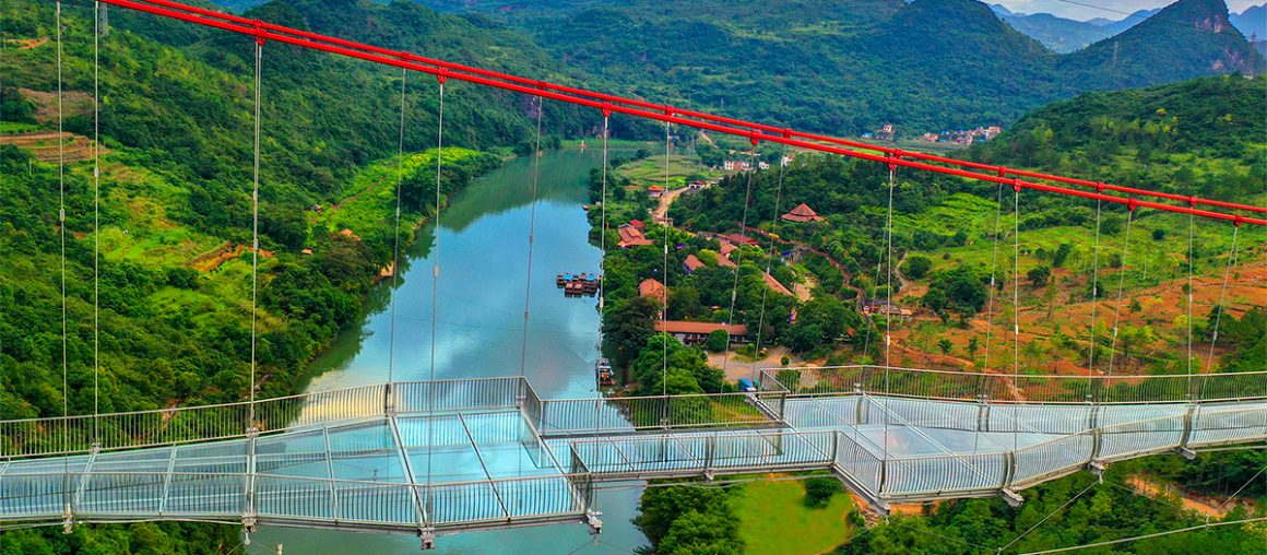 The World's Longest Glass-Bottom Bridge Stretches Across the Lianjiang River in China
