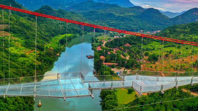 The World's Longest Glass-Bottom Bridge Stretches Across the Lianjiang River in China