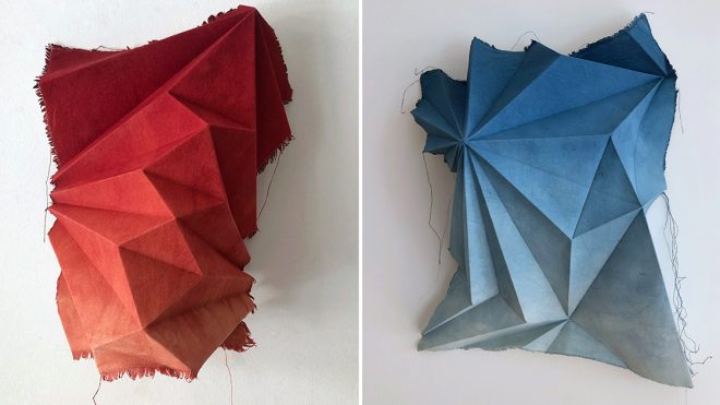 Using Naturally Dyed Paper, Artist Sipho Mabona Explores Transformation through Origami