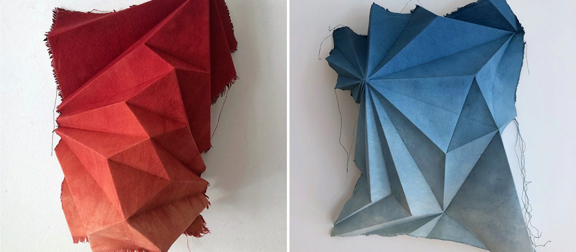 Using Naturally Dyed Cotton, Artist Sipho Mabona Explores Transformation through Origami