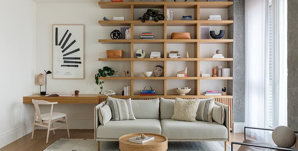 Custom Wooden Shelf and Workspace Steal the Spotlight at this Brooklyn Home