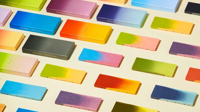 Rich Gradients Flow Through a Luxe Set of Chocolate Bars with Matching Packaging