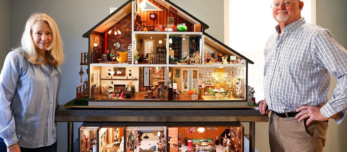 Couple Spends 2.5 Years Building a Miniature Mid-Century Modern House Inspired by Their Childhood Homes