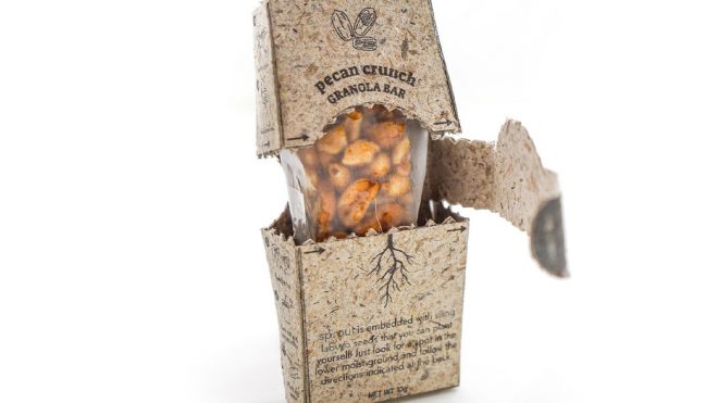 This sustainable packaging design is made from discarded pineapple leaves that grow into a new plant!